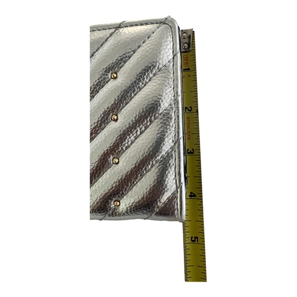 Victoria's Secret quilted metallic silver, studded wristlet wallet … - Picture 13 of 15